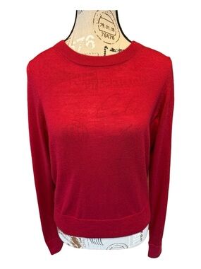 J. Crew 100% Merino Wool Lightweight Crewneck Sweater • Burgundy • Small